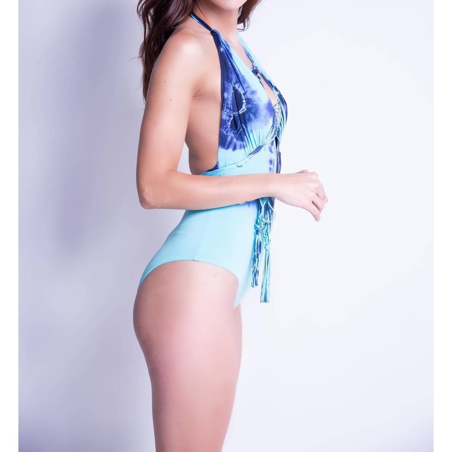 New Charmosa Camille Reversible One Piece In Hand Dyed - Aruba Blue